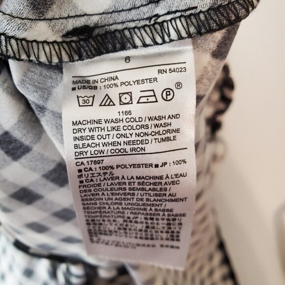 Banana‎ Republic Skirt Womens 6 Black Gingham Check Ruffle Flounce - Picture 4 of 11